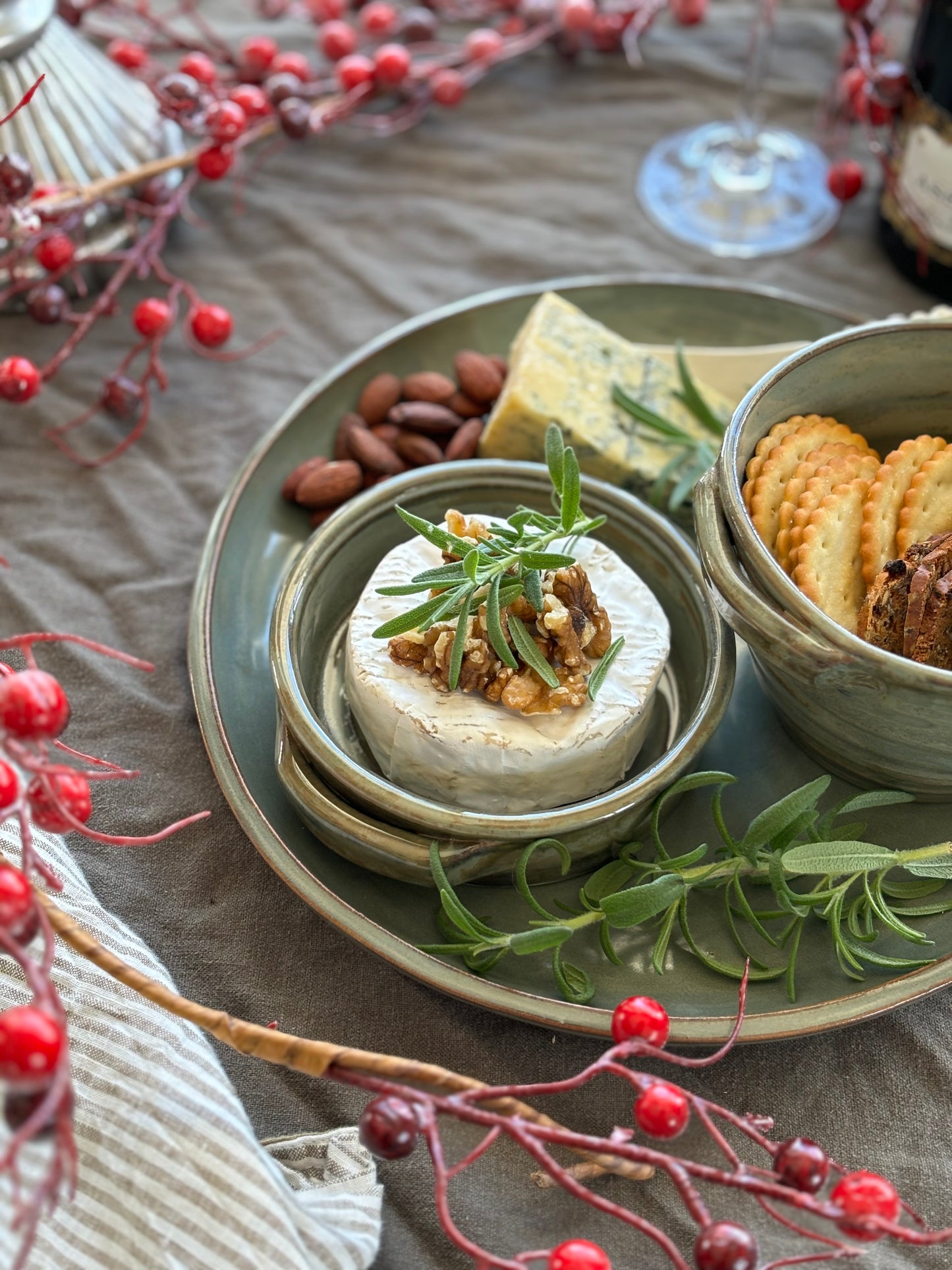 Creamy Green Round Platter