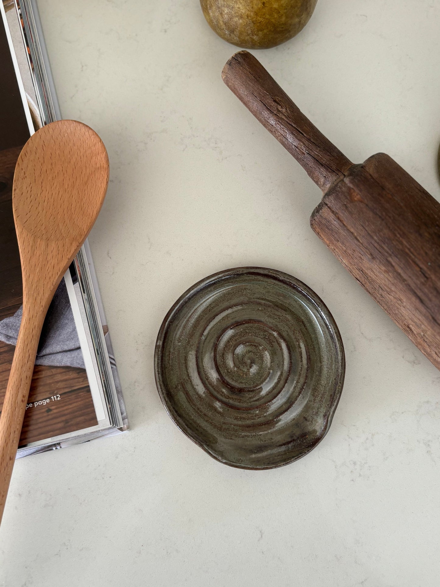 Smokey Green Spoon Rest