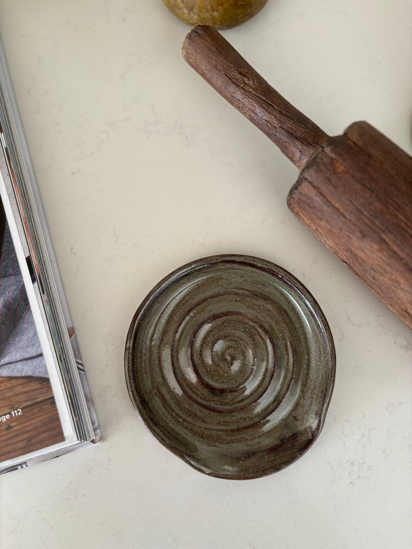 Smokey Green Spoon Rest
