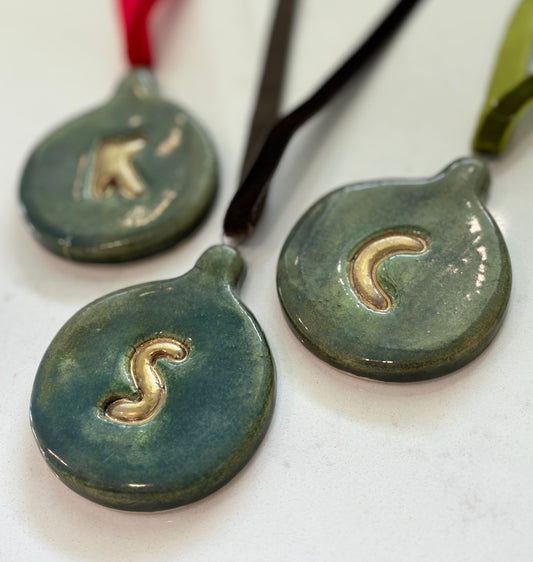 Emerald Green & Gold Baubles