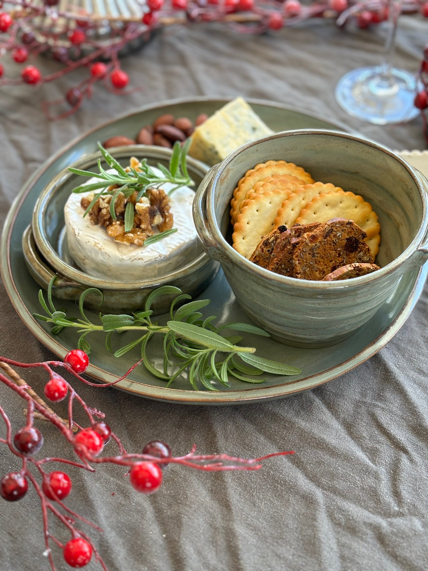 Creamy Green Round Platter
