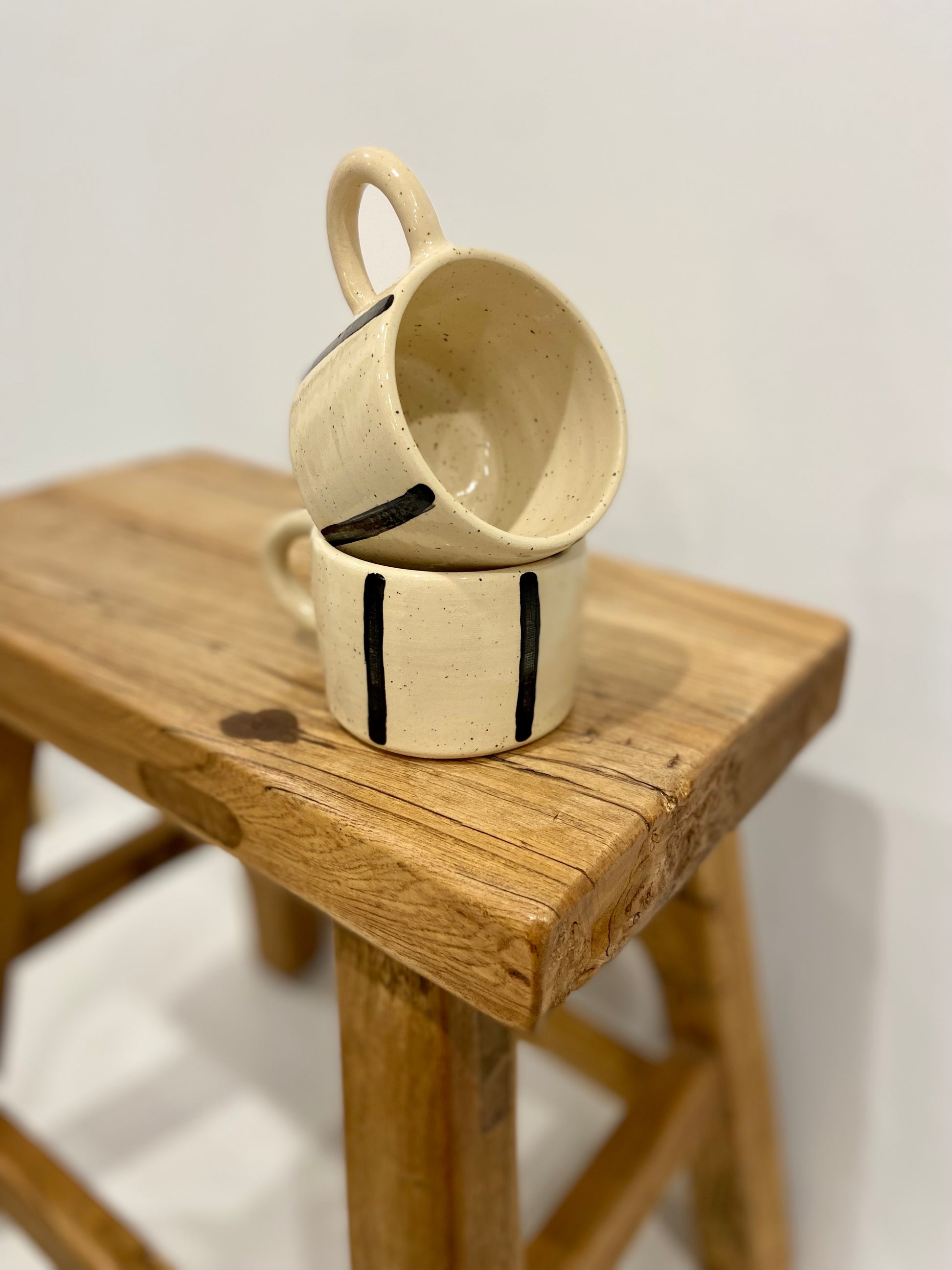 Striped Handled Mug